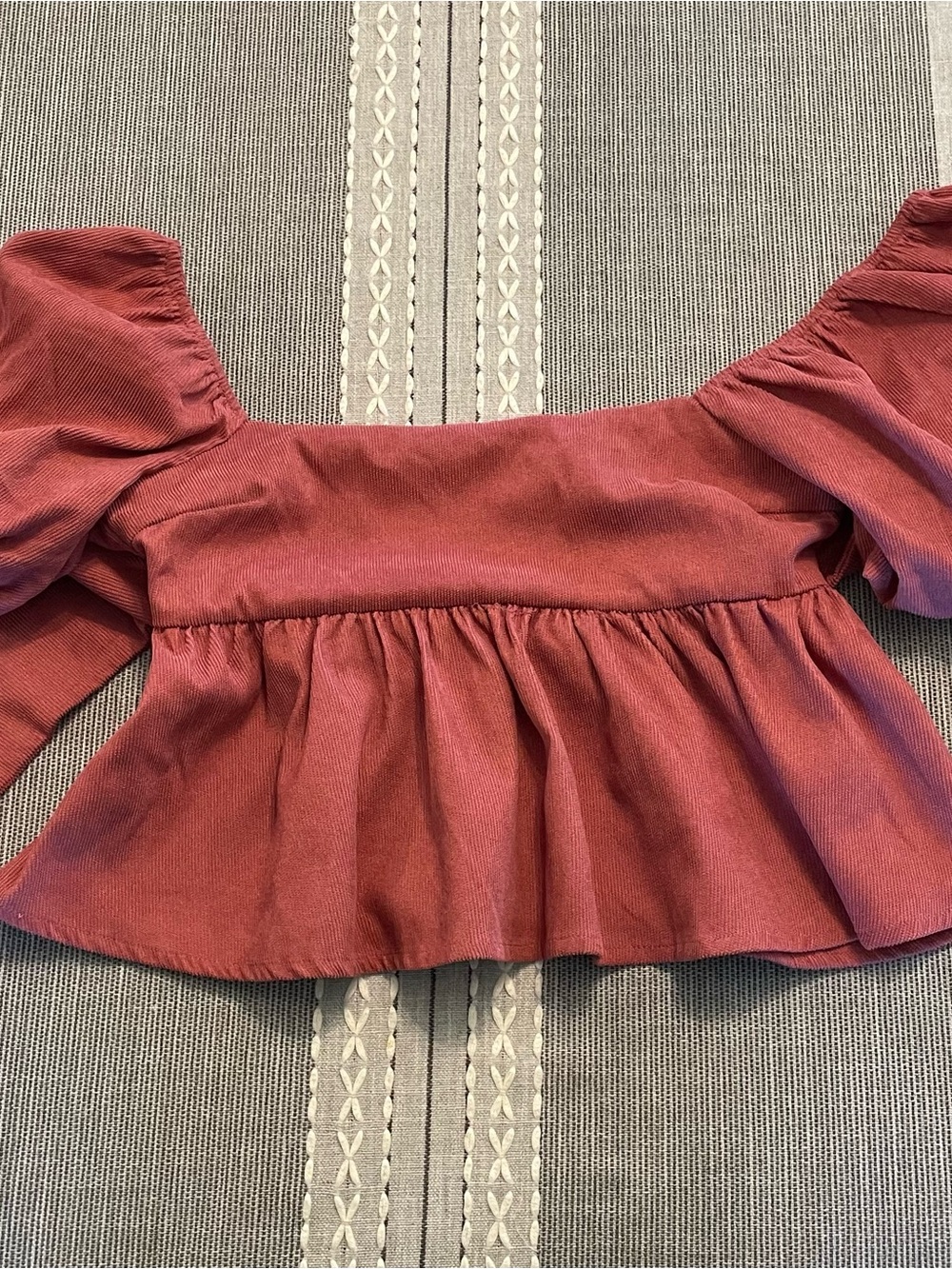 Audrey Parks ‘Margot’ Corduroy Bow Back Top
